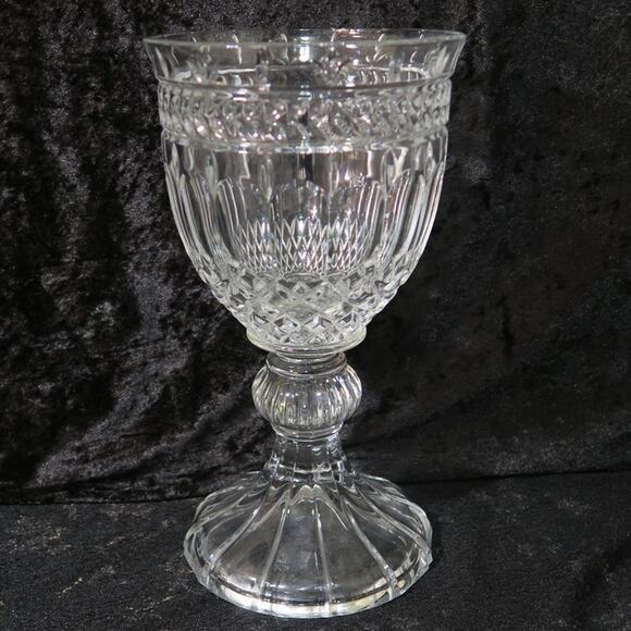 Crystal Candy Dish Pedestal heavy clear cut good condition NO lid ASTORIA - Picture 2 of 7